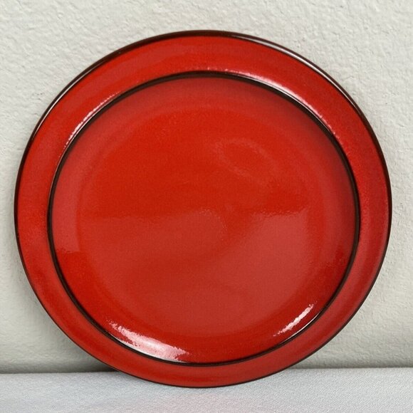 Thomas Flammfest Flame Red 8" Salad Plate Black Accent Made In Germany Mid-Centu - Picture 1 of 7